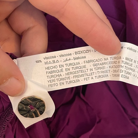 NWT ZARA Purple Button Front Draped Ruffle Mini Dress XS Blogger Favorite - Picture 12 of 12